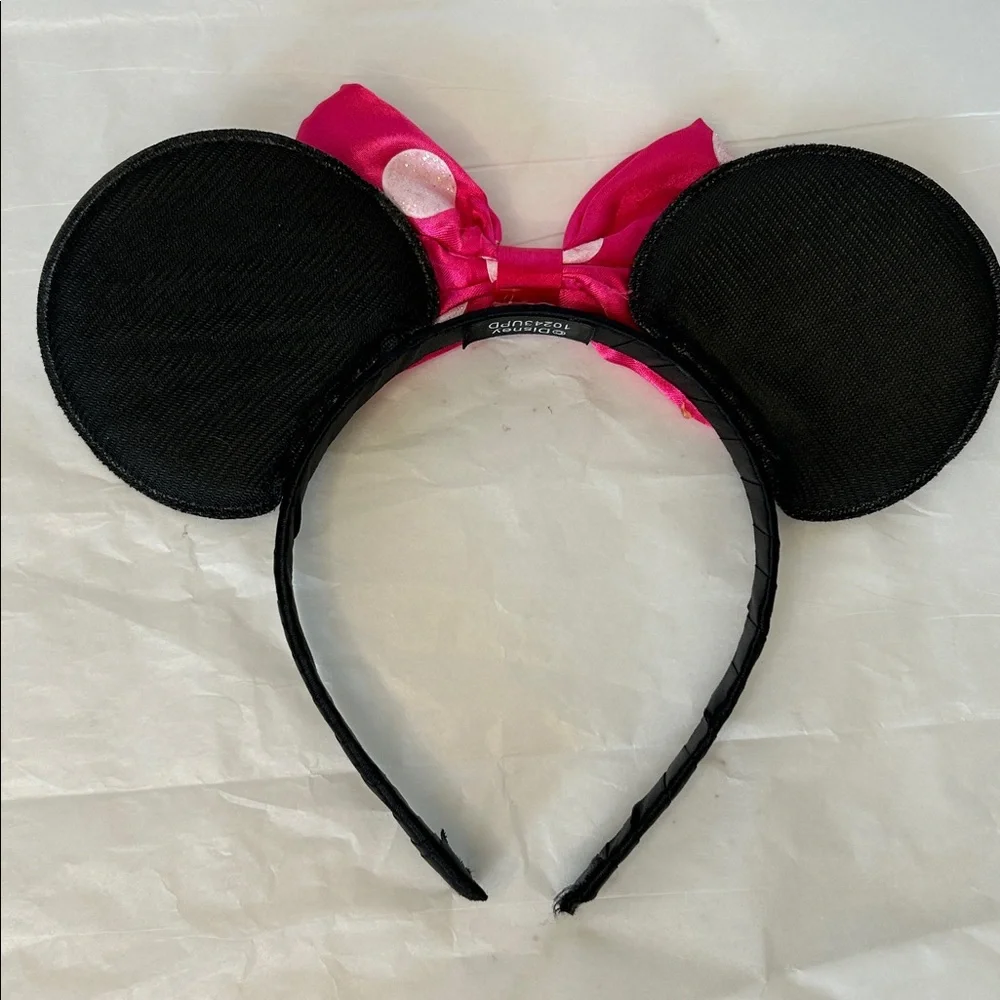 Disney Minnie Mouse Headbands (2) with Pink Polka Dot Bow. - Picture 7 of 7